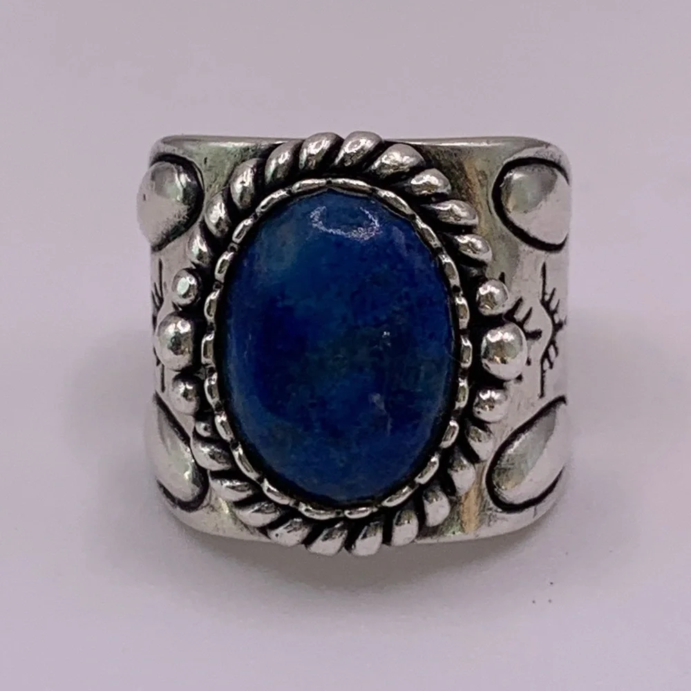 Carolyn Pollack Silver and Blue Ring - Picture 1 of 9